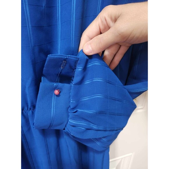 MAXI DRESS STRIPED RUFFLE SHOULDER HEM WAIST FULL-LENGTH DRESS SIZE 10 - Picture 3 of 6